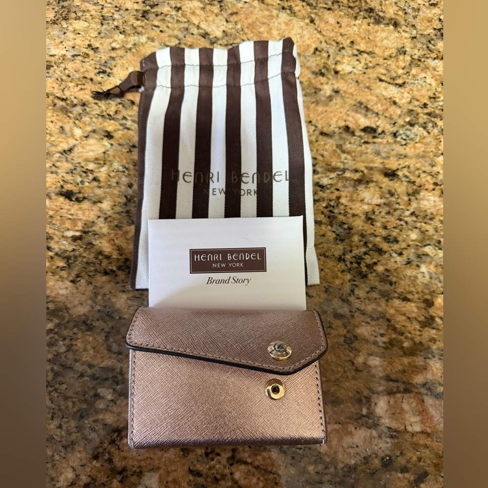 Henri Bendel Rose Gold Card Holder